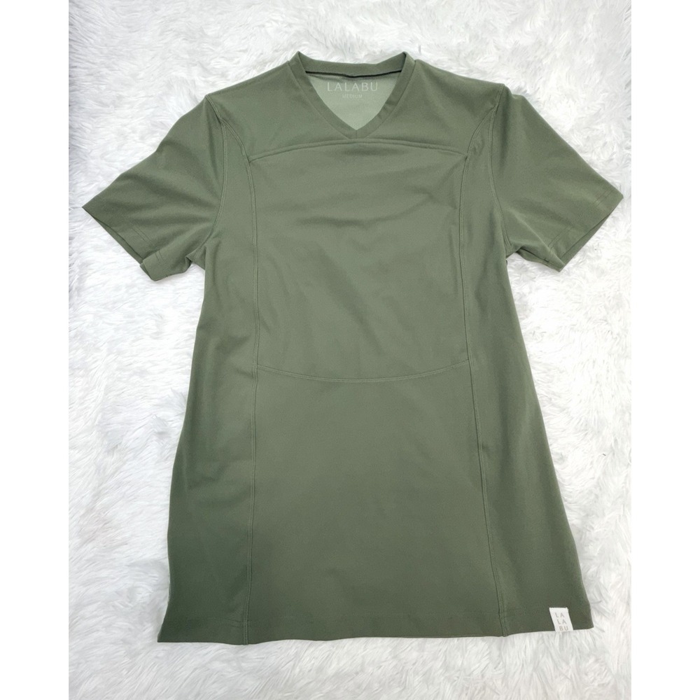 Lalabu Soothe Shirt Womens Medium Green Babywearing Nursing V-Neck Top